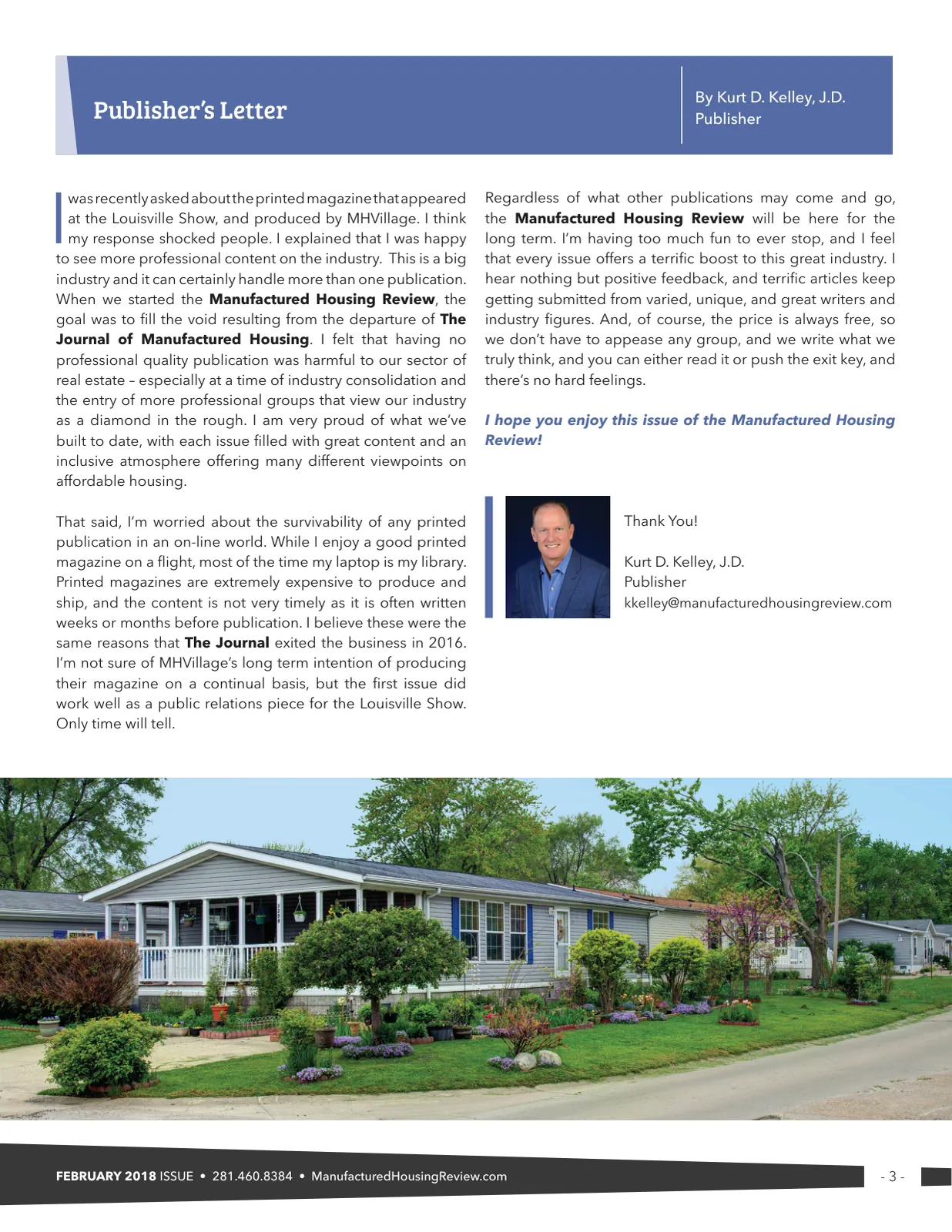 Page 3 of Manufactured Housing Review February 2018