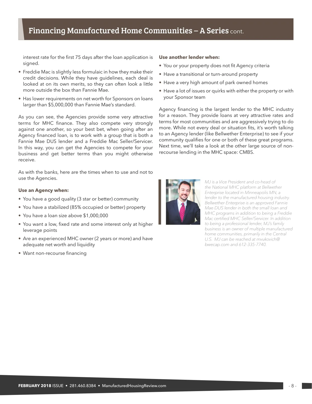 Page 8 of Manufactured Housing Review February 2018