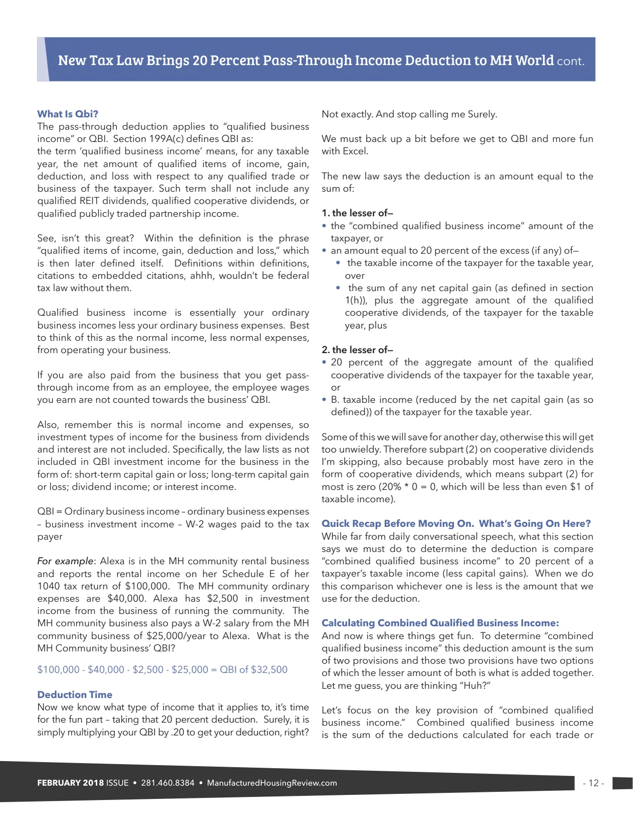 Page 12 of Manufactured Housing Review February 2018