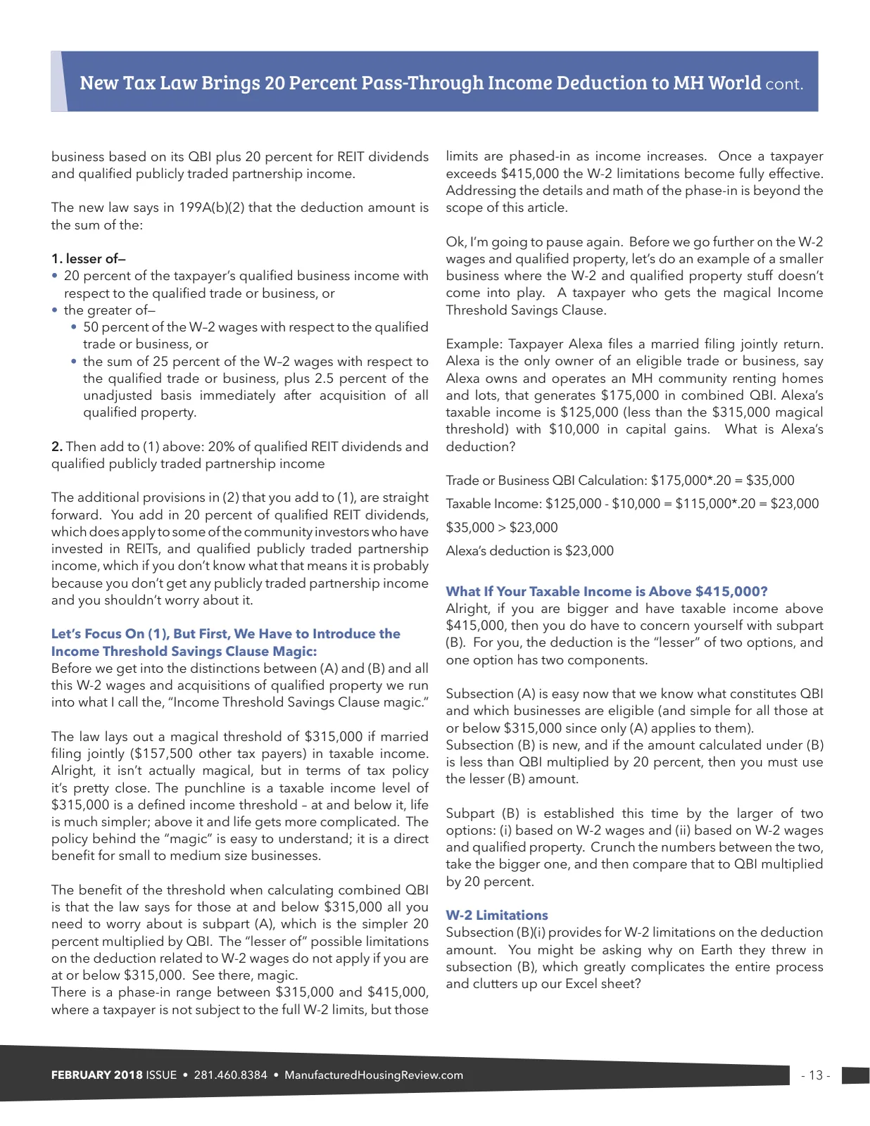 Page 13 of Manufactured Housing Review February 2018