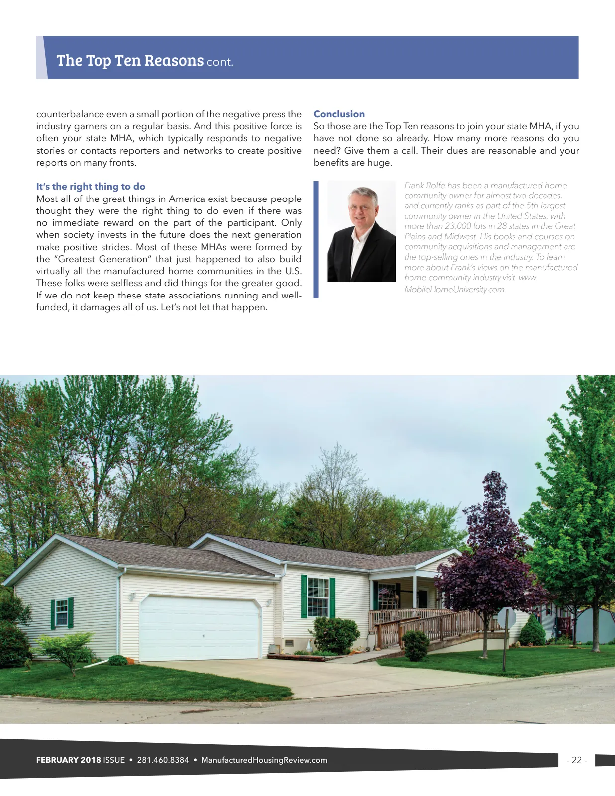 Page 22 of Manufactured Housing Review February 2018