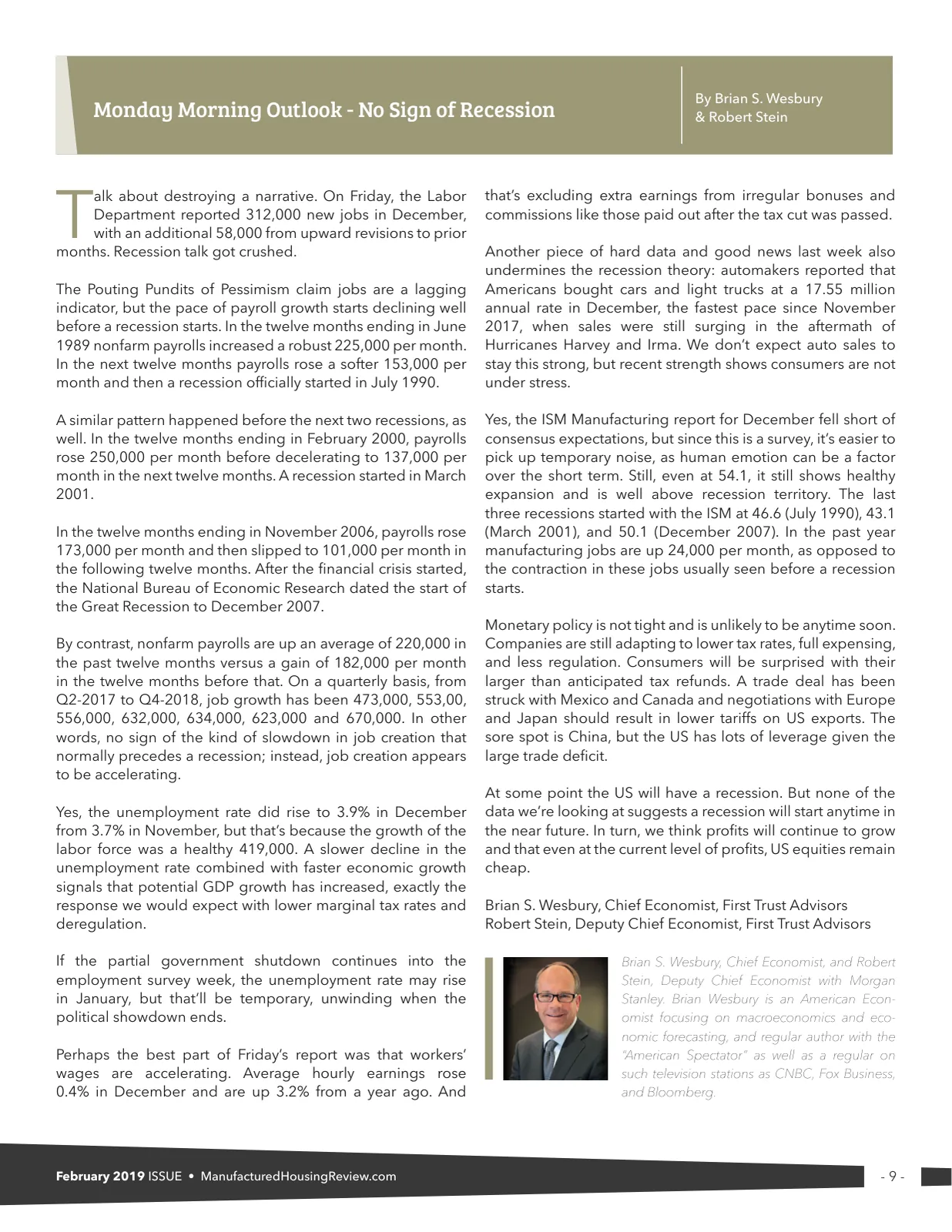 Page 9 of Manufactured Housing Review February 2019