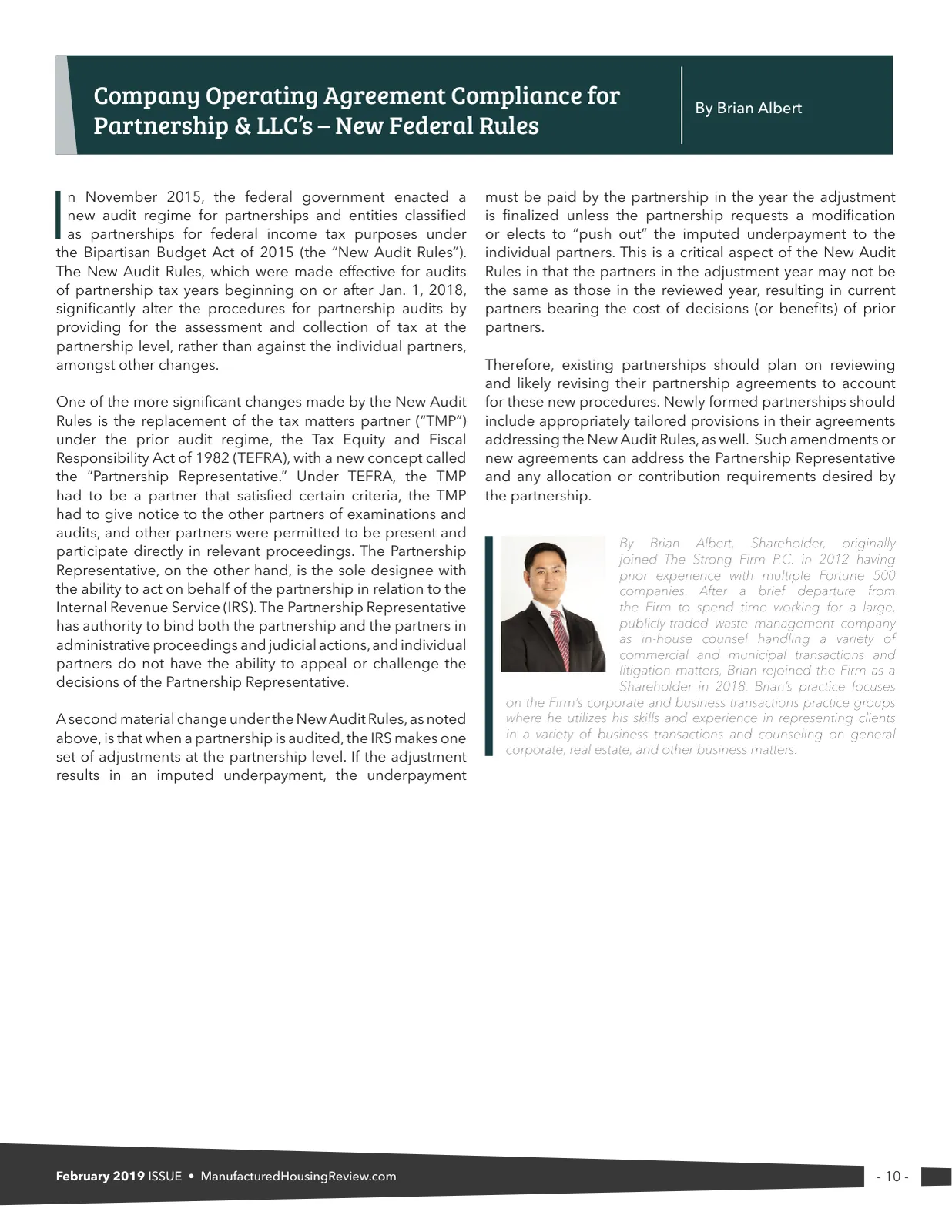 Page 10 of Manufactured Housing Review February 2019