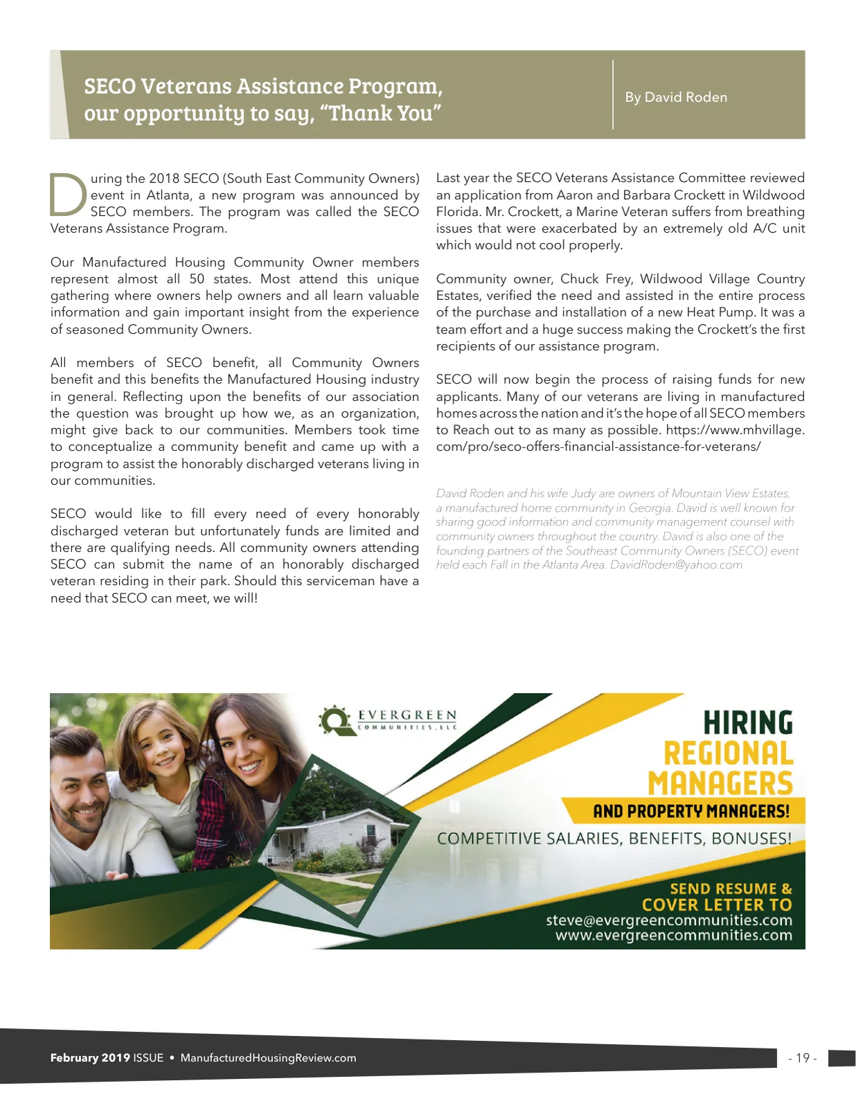 Page 19 of Manufactured Housing Review February 2019