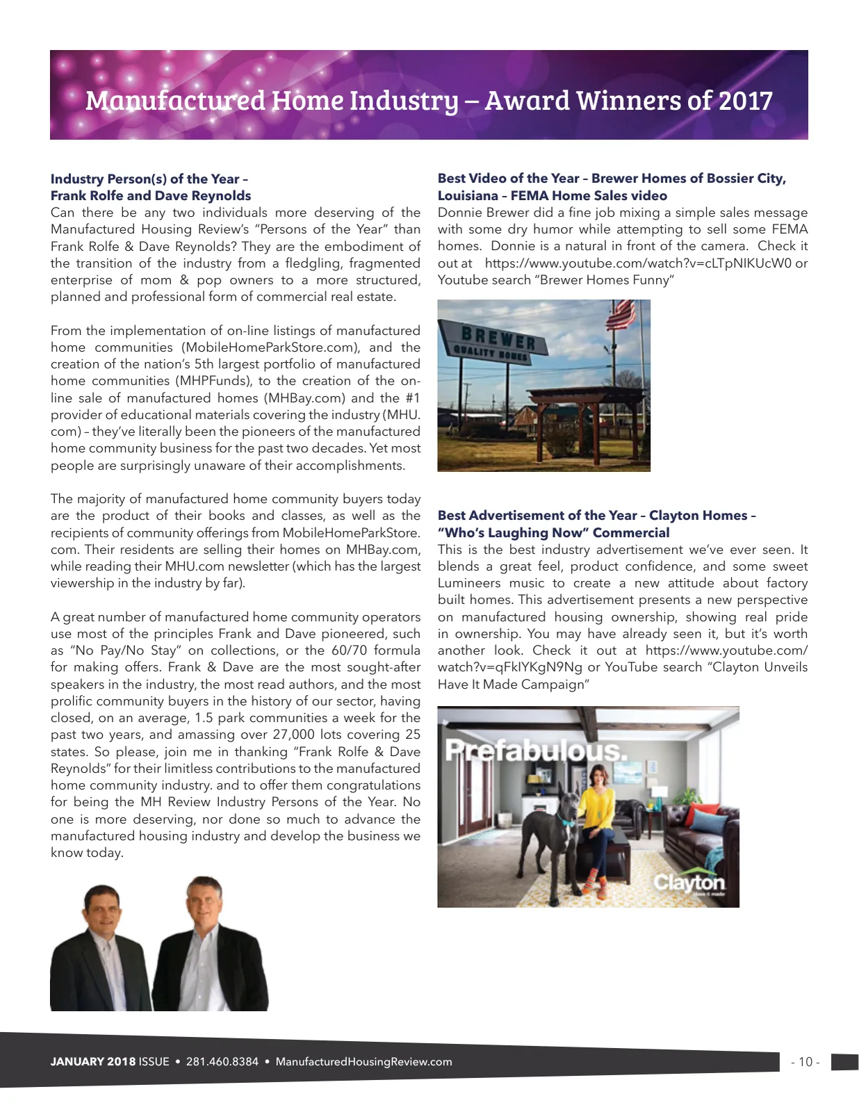 Page 10 of Manufactured Housing Review January 2018