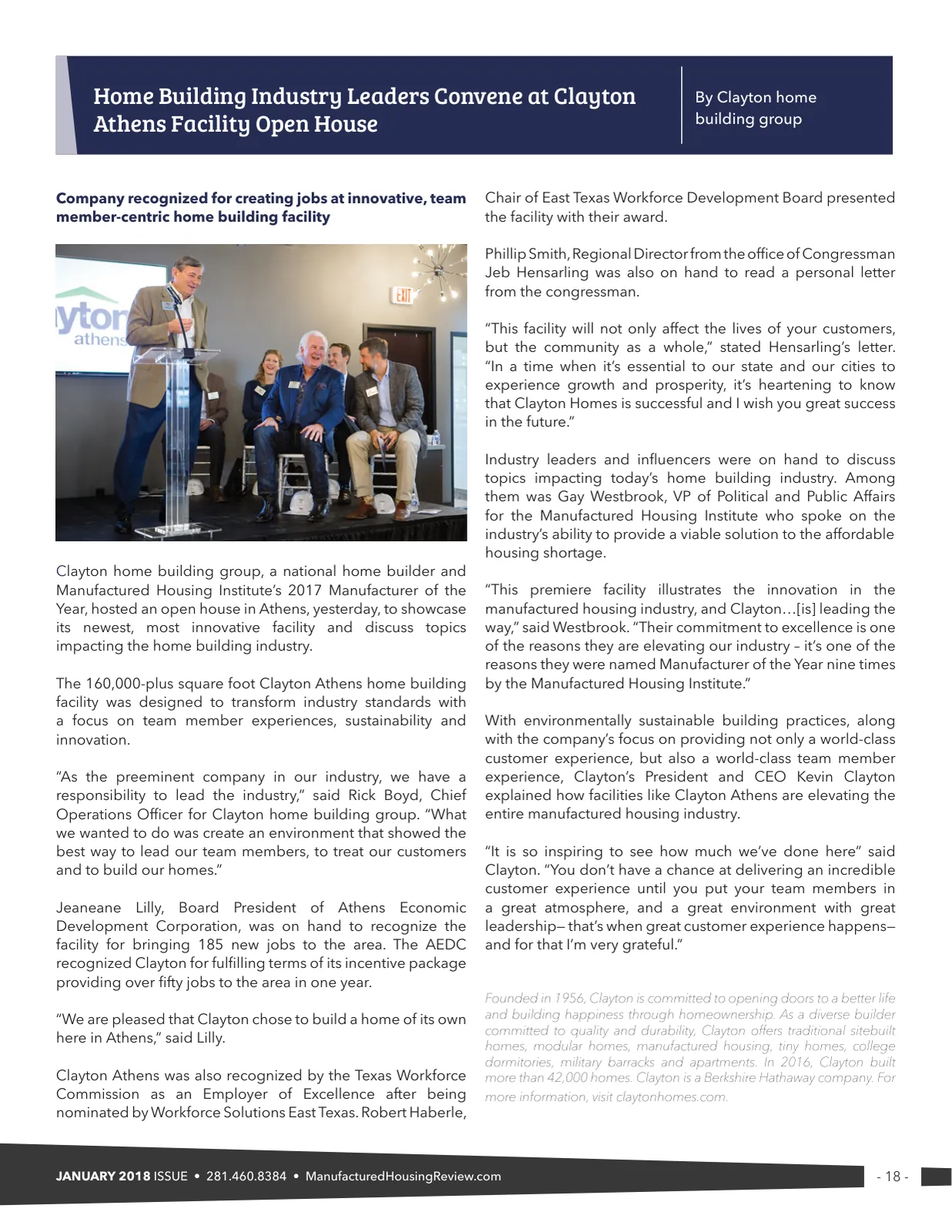 Page 18 of Manufactured Housing Review January 2018