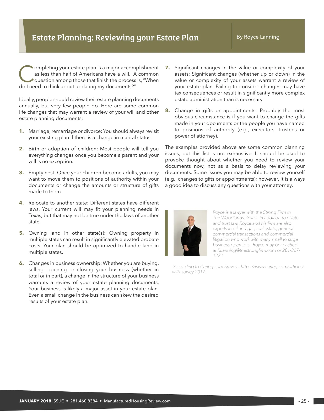 Page 25 of Manufactured Housing Review January 2018
