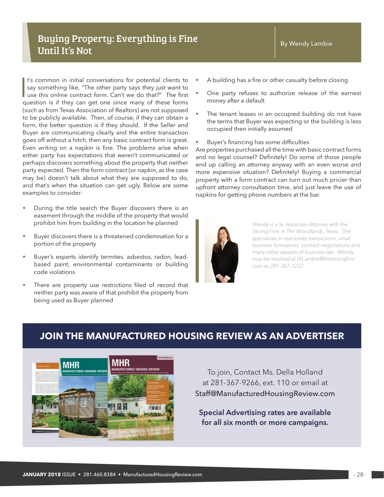 Page 28 of Manufactured Housing Review January 2018