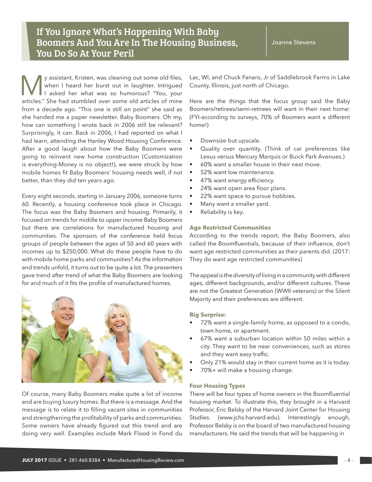 Page 4 of Manufactured Housing Review July 2017