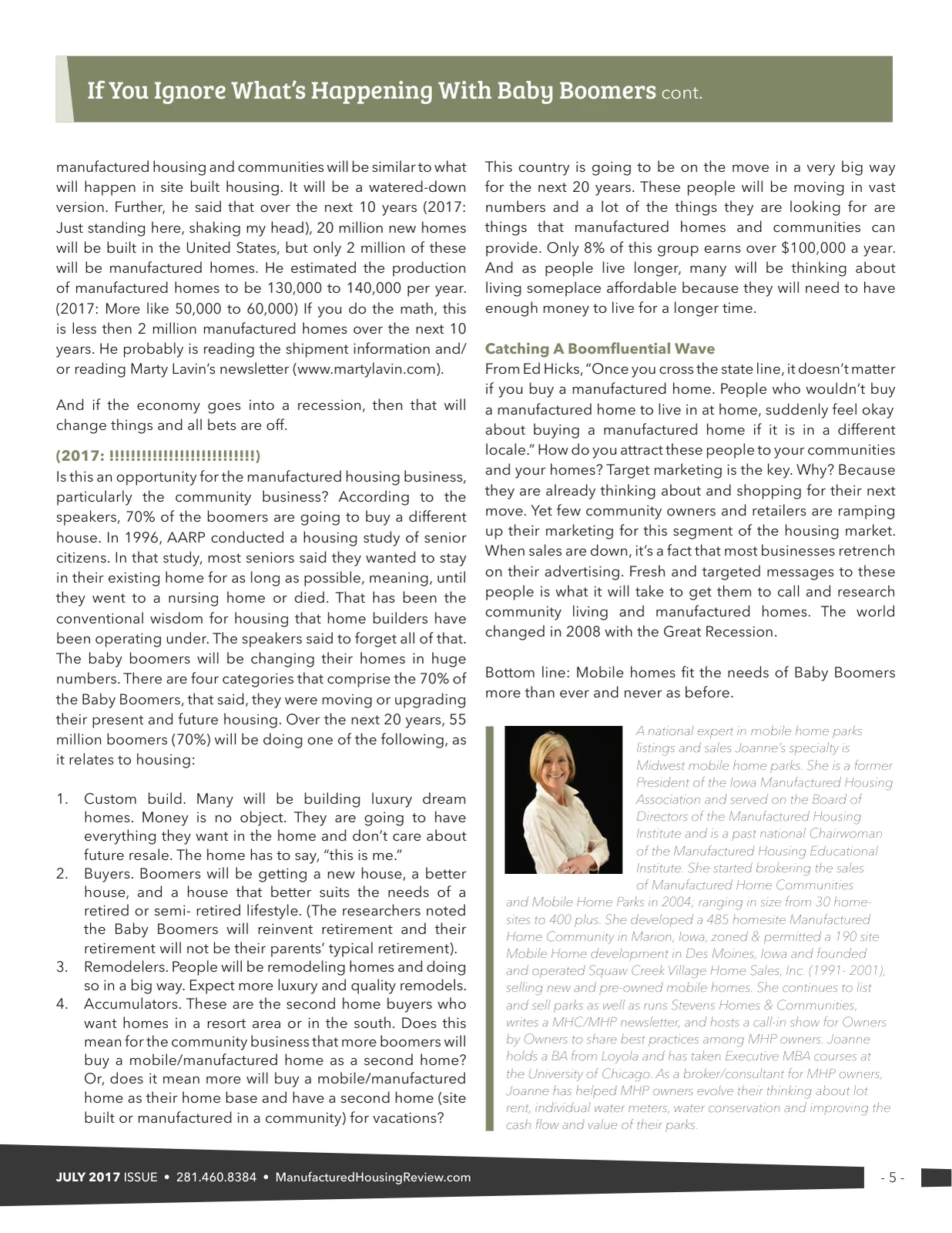 Page 5 of Manufactured Housing Review July 2017
