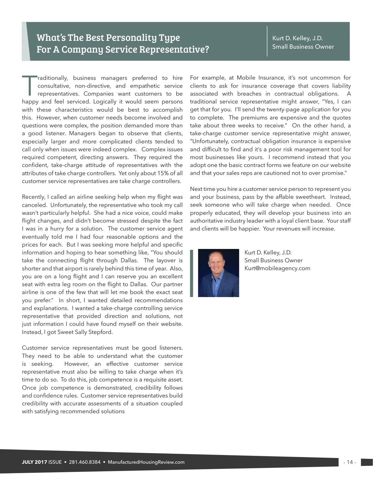 Page 14 of Manufactured Housing Review July 2017