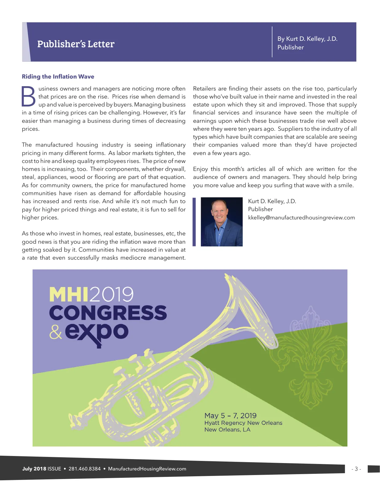 Page 3 of Manufactured Housing Review July 2018