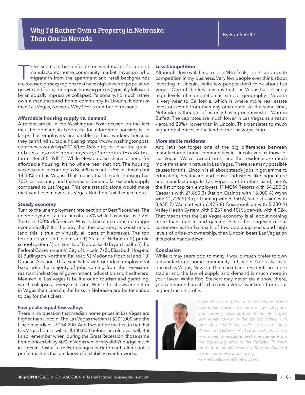 Page 10 of Manufactured Housing Review July 2018