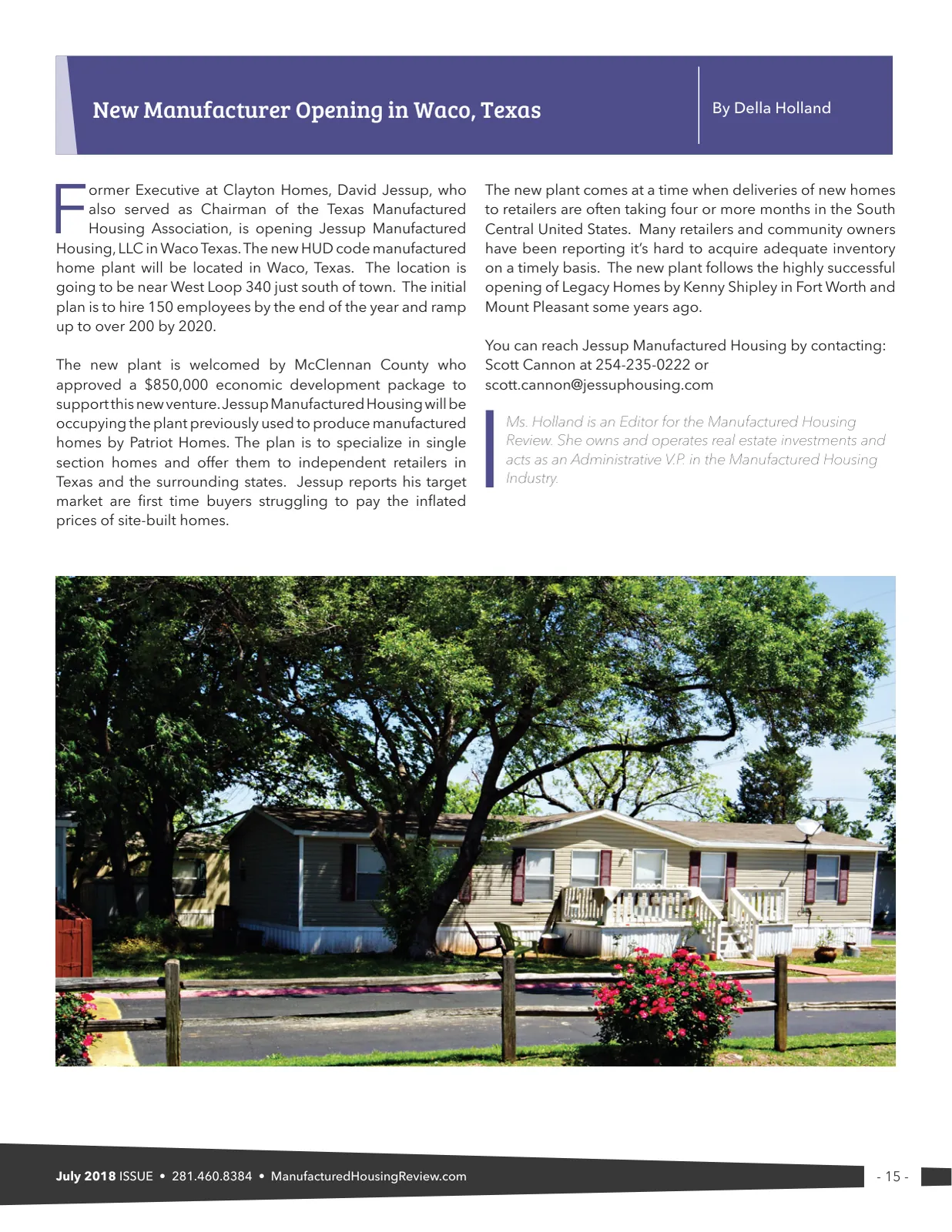 Page 15 of Manufactured Housing Review July 2018