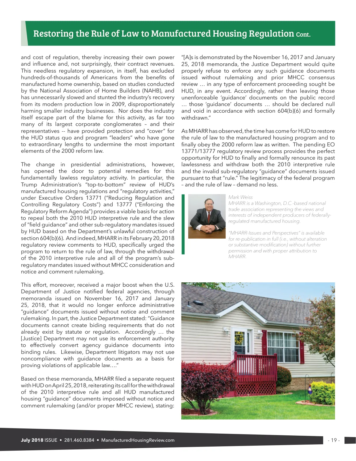 Page 19 of Manufactured Housing Review July 2018