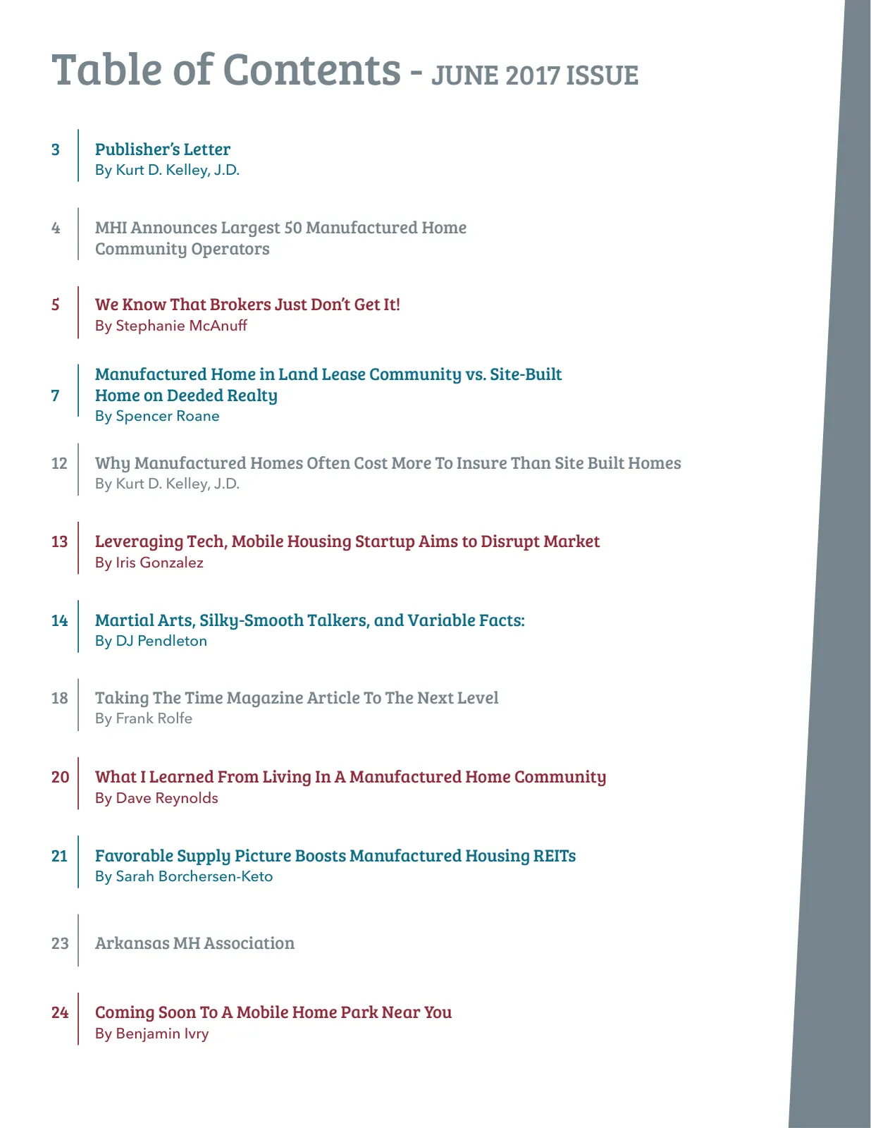 Page 2 of Manufactured Housing Review June 2017