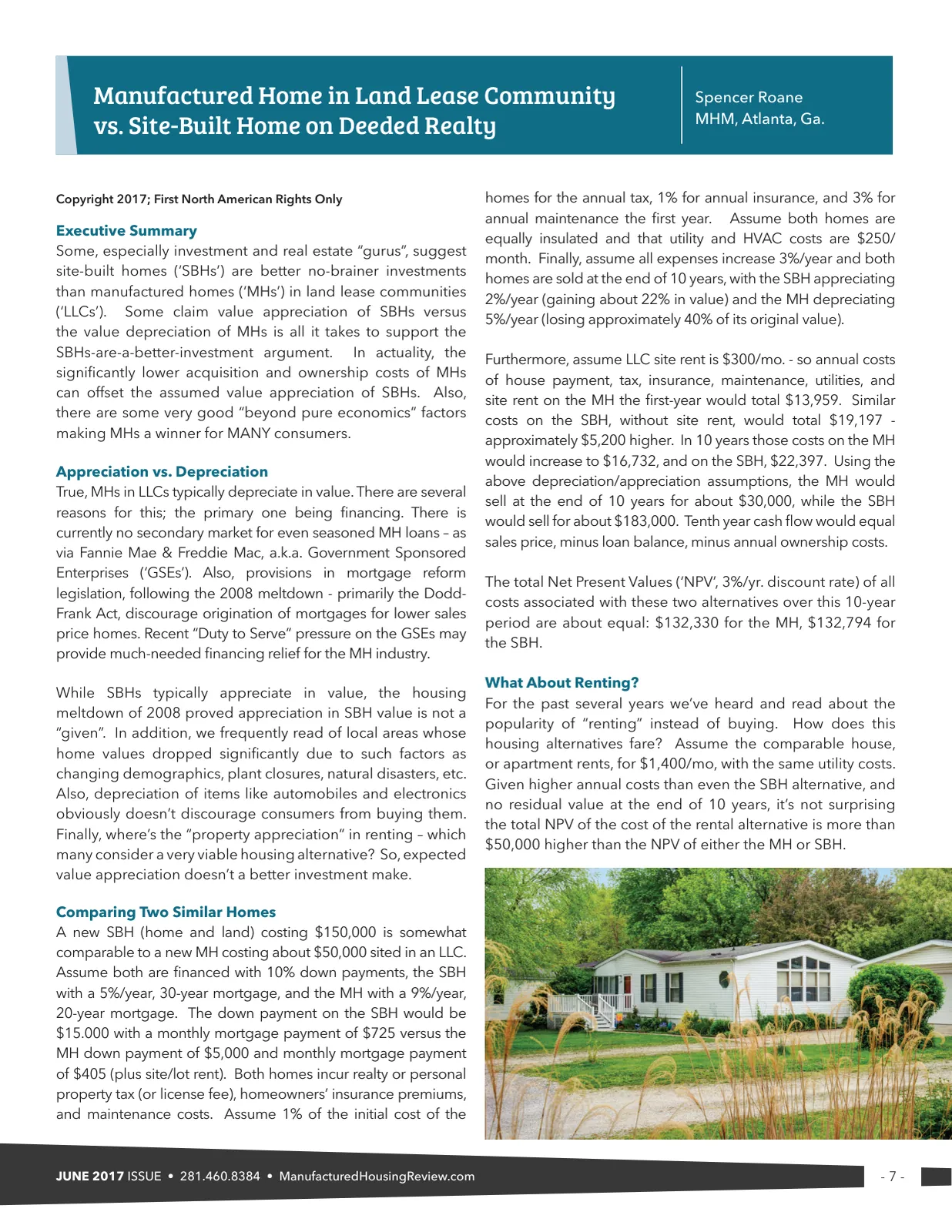 Page 7 of Manufactured Housing Review June 2017