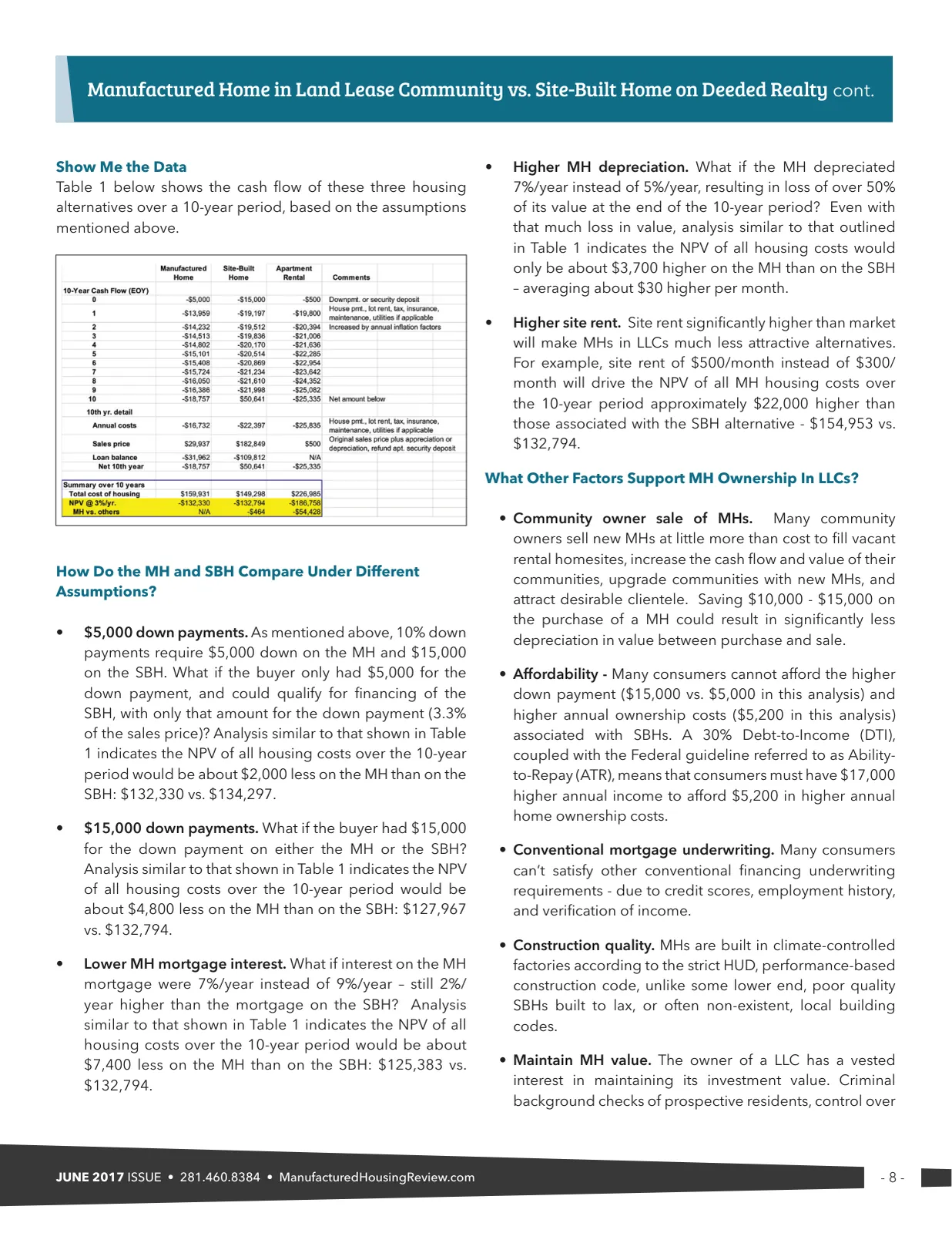 Page 8 of Manufactured Housing Review June 2017