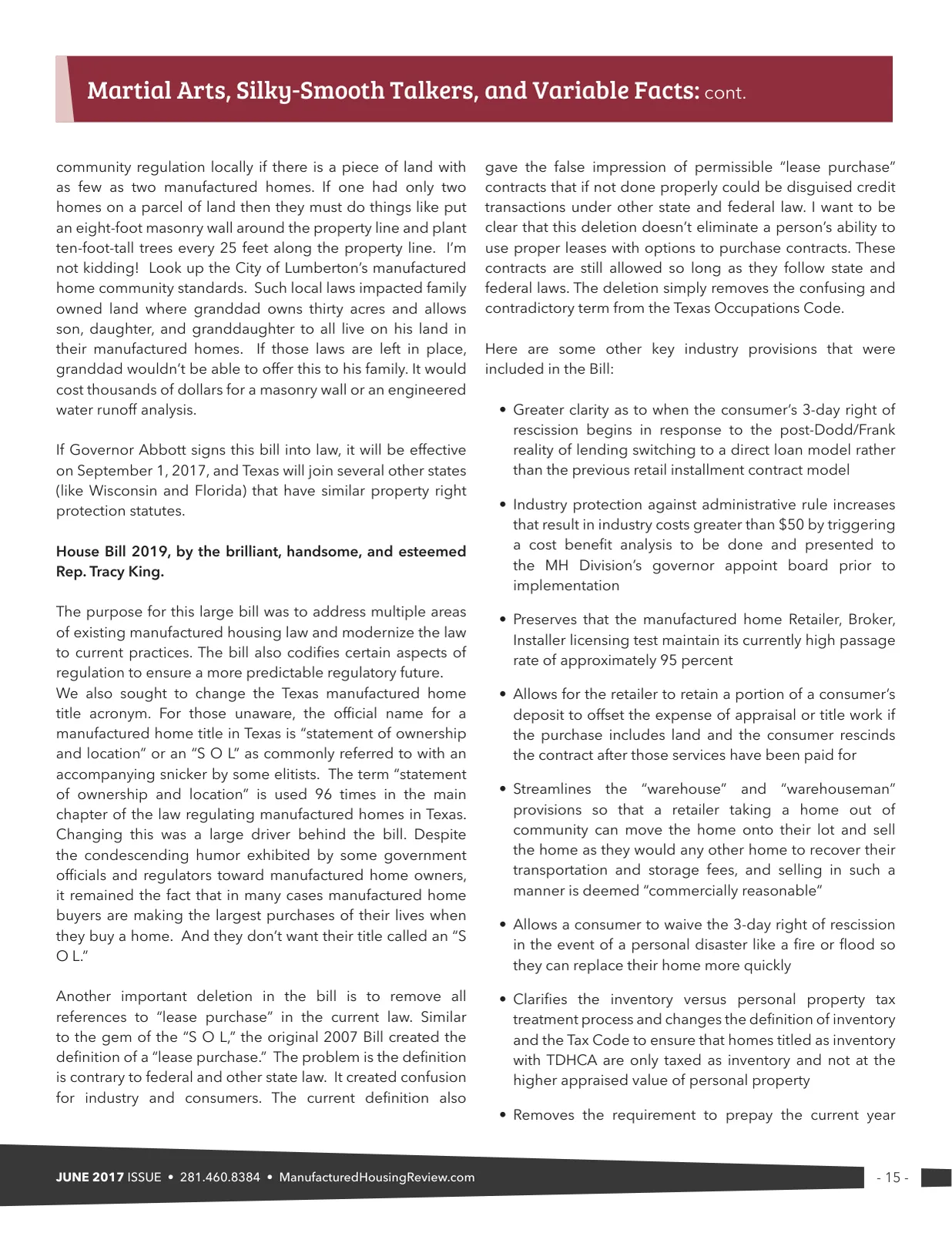 Page 15 of Manufactured Housing Review June 2017