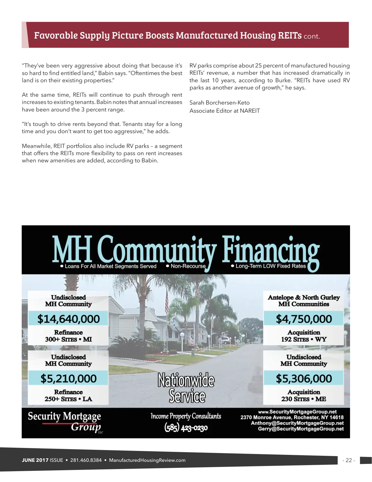 Page 22 of Manufactured Housing Review June 2017