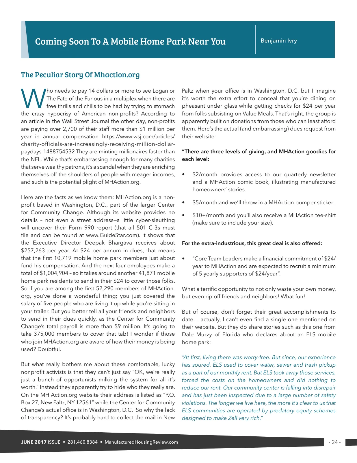 Page 24 of Manufactured Housing Review June 2017