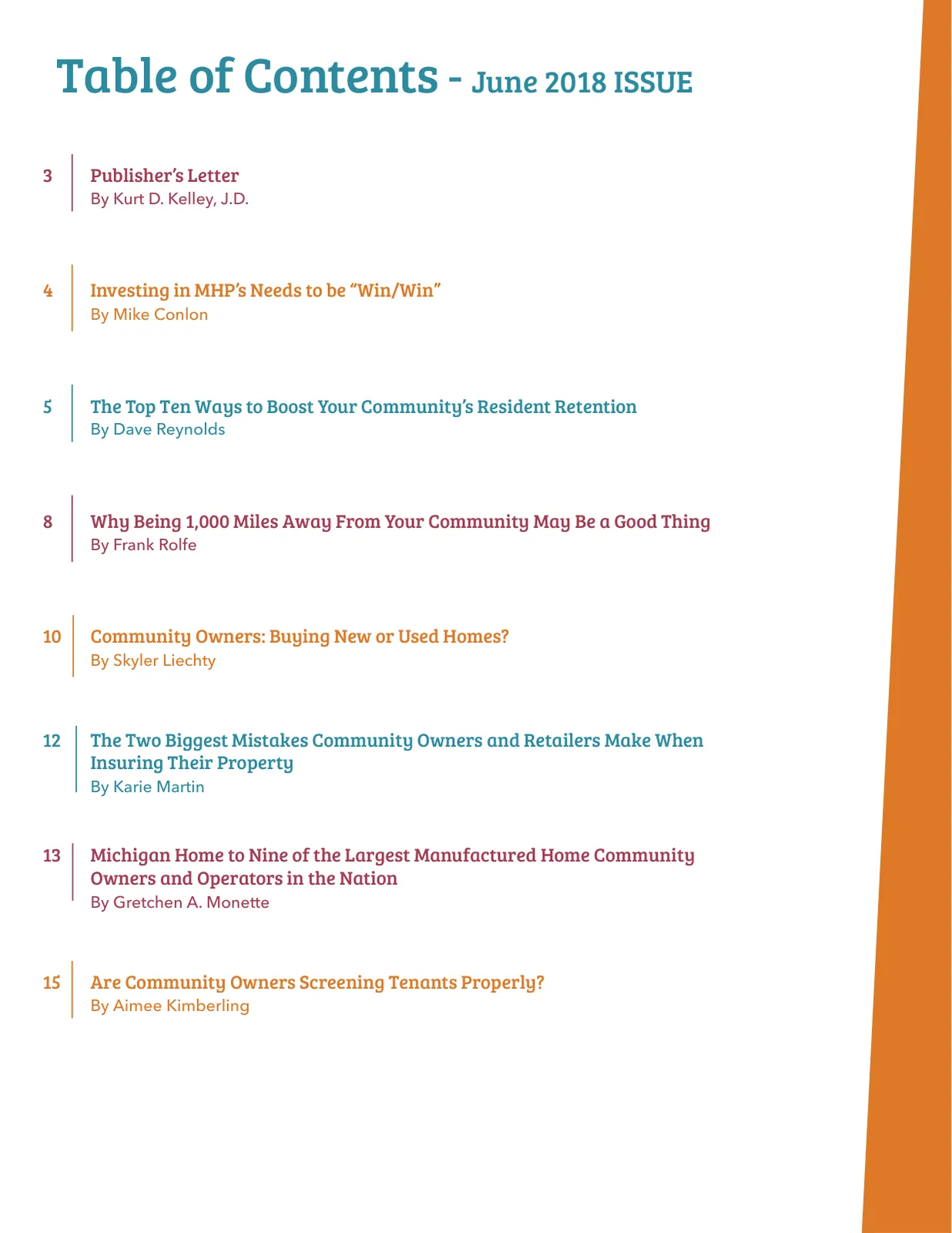 Page 2 of Manufactured Housing Review June 2018