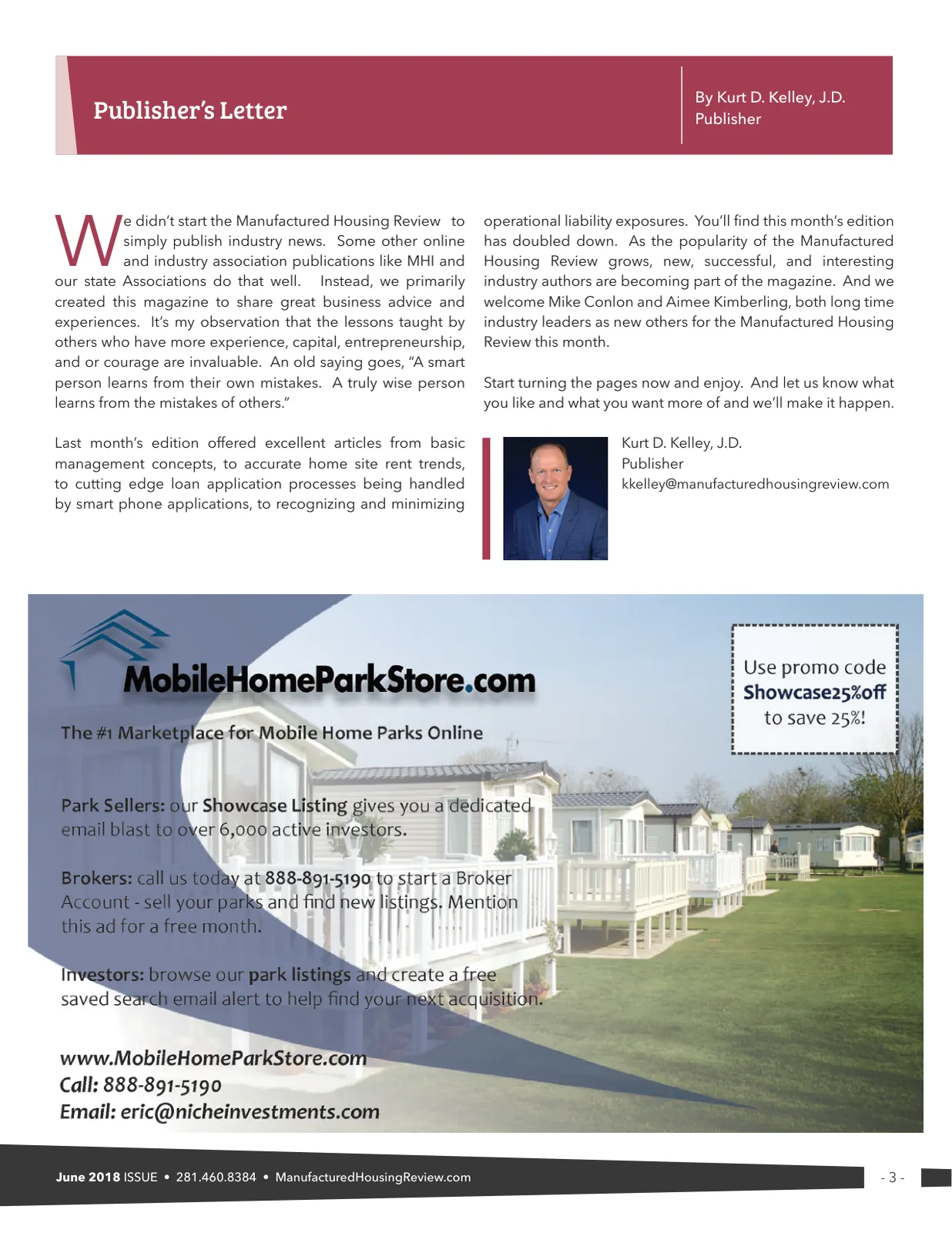 Page 3 of Manufactured Housing Review June 2018
