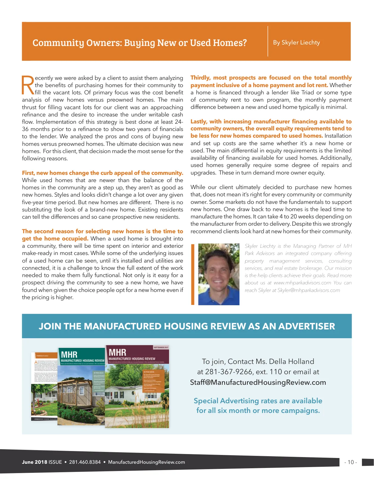 Page 10 of Manufactured Housing Review June 2018
