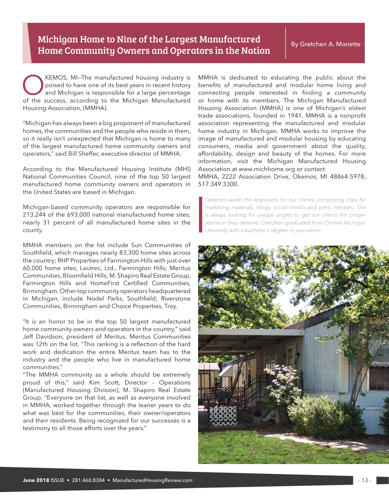Page 13 of Manufactured Housing Review June 2018