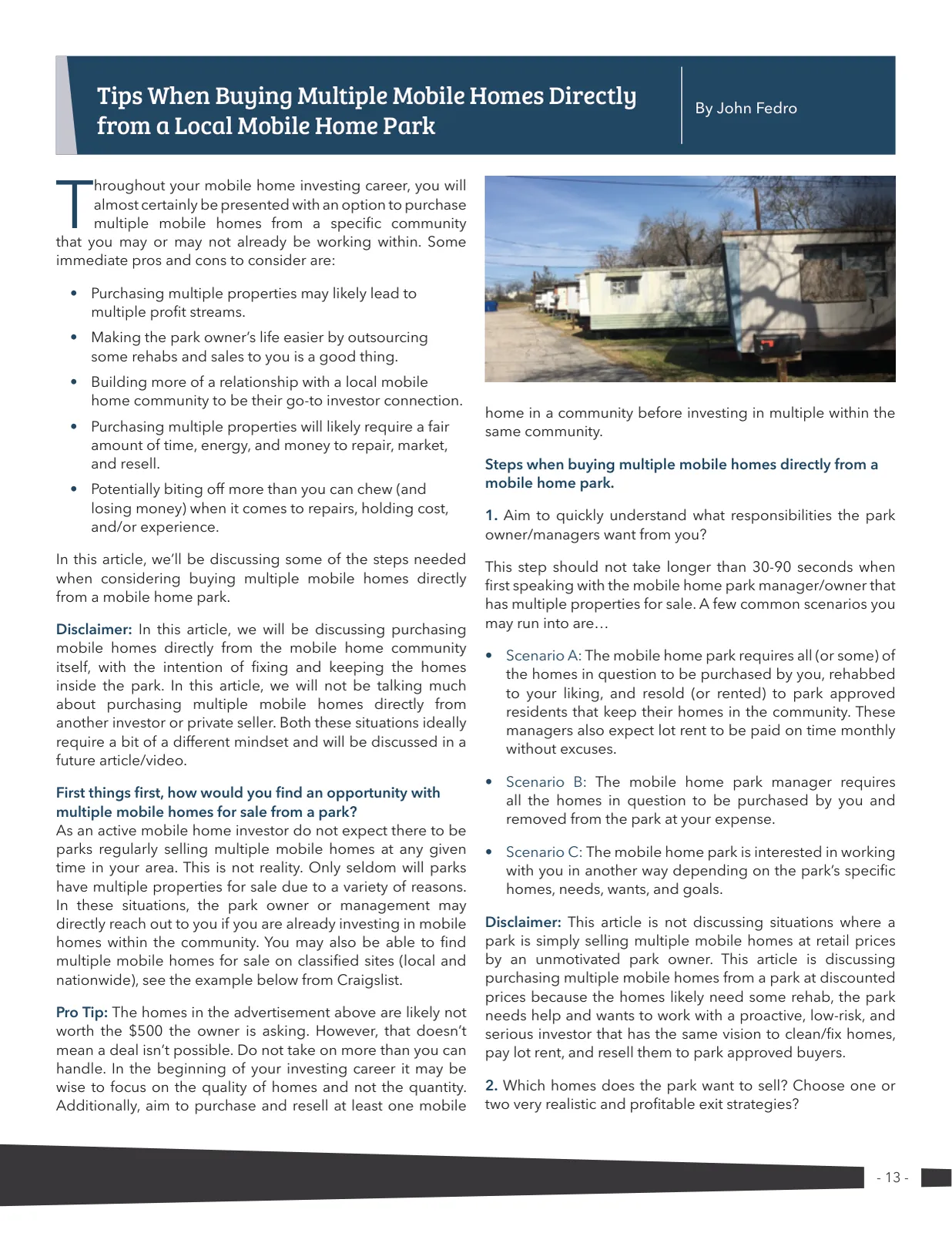 Page 13 of Manufactured Housing Review 2019 Q2