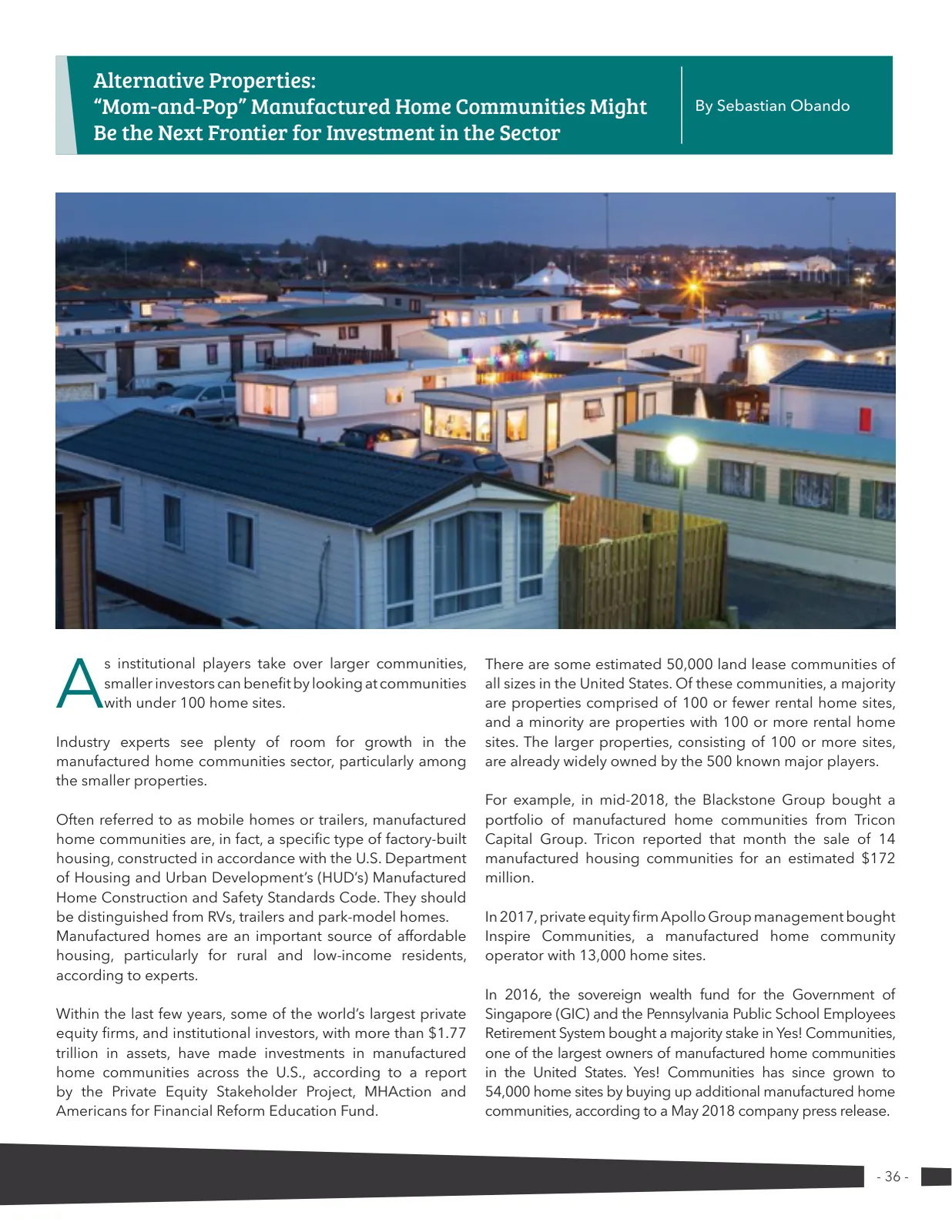 Page 36 of Manufactured Housing Review 2019 Q2