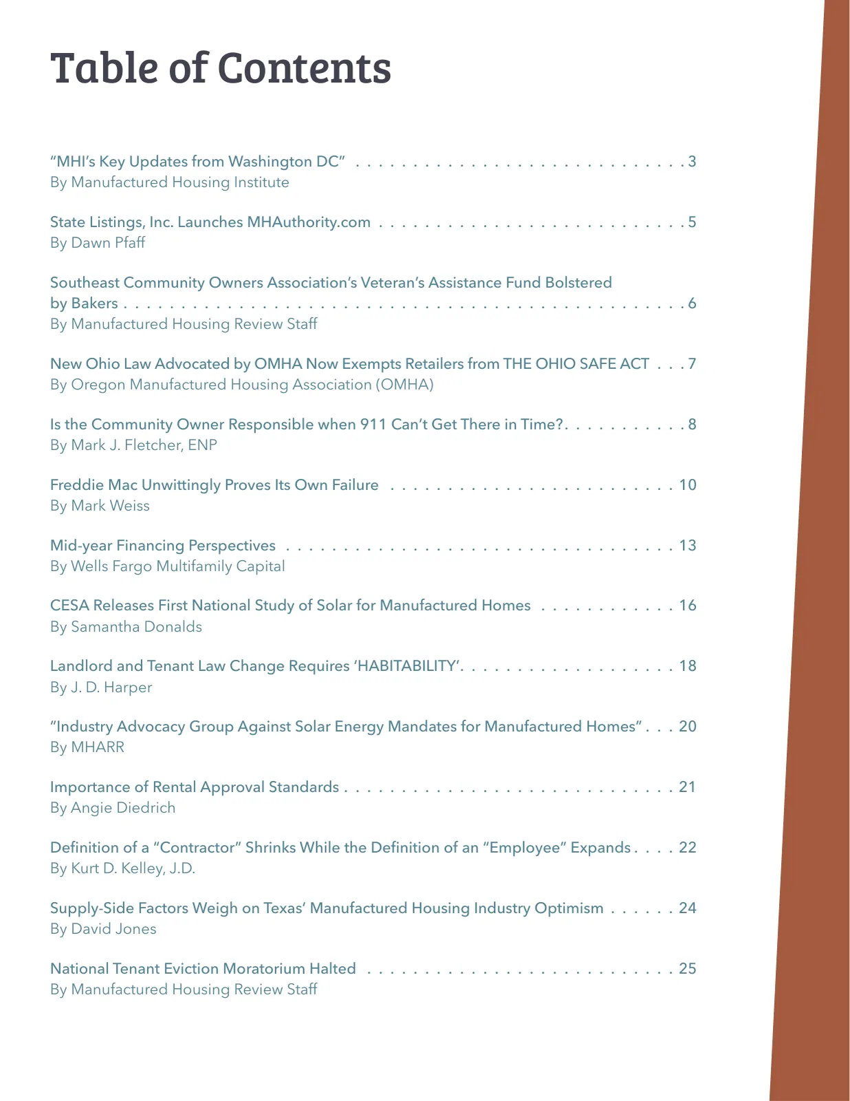 Page 2 of Manufactured Housing Review 2021 Q2