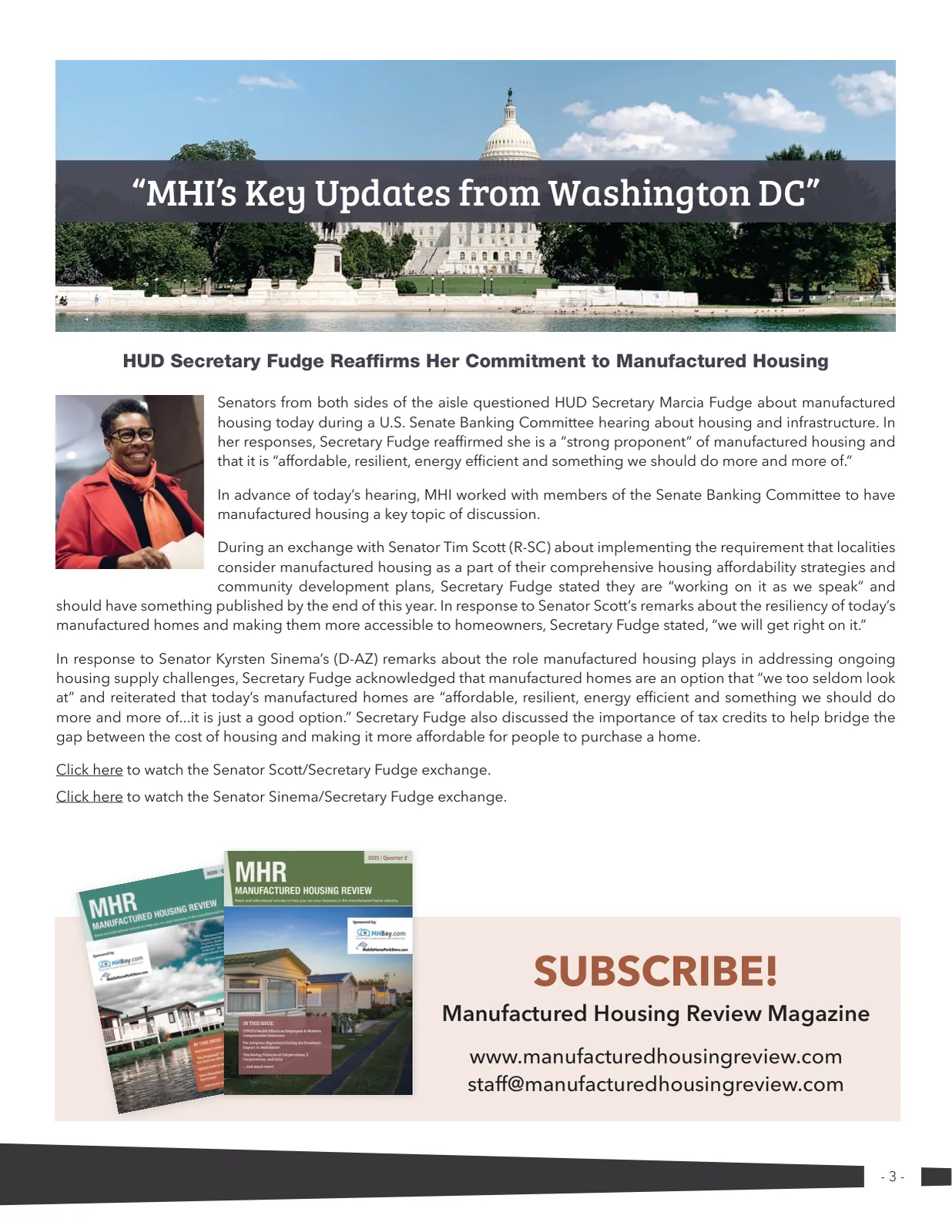 Page 3 of Manufactured Housing Review 2021 Q2