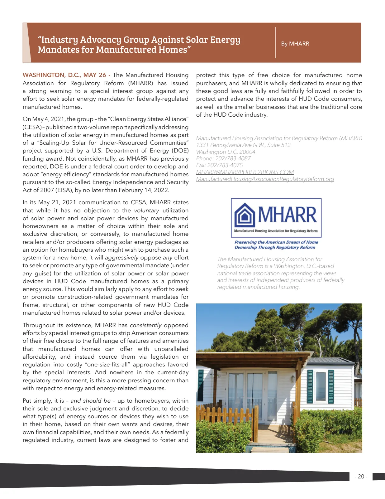 Page 20 of Manufactured Housing Review 2021 Q2