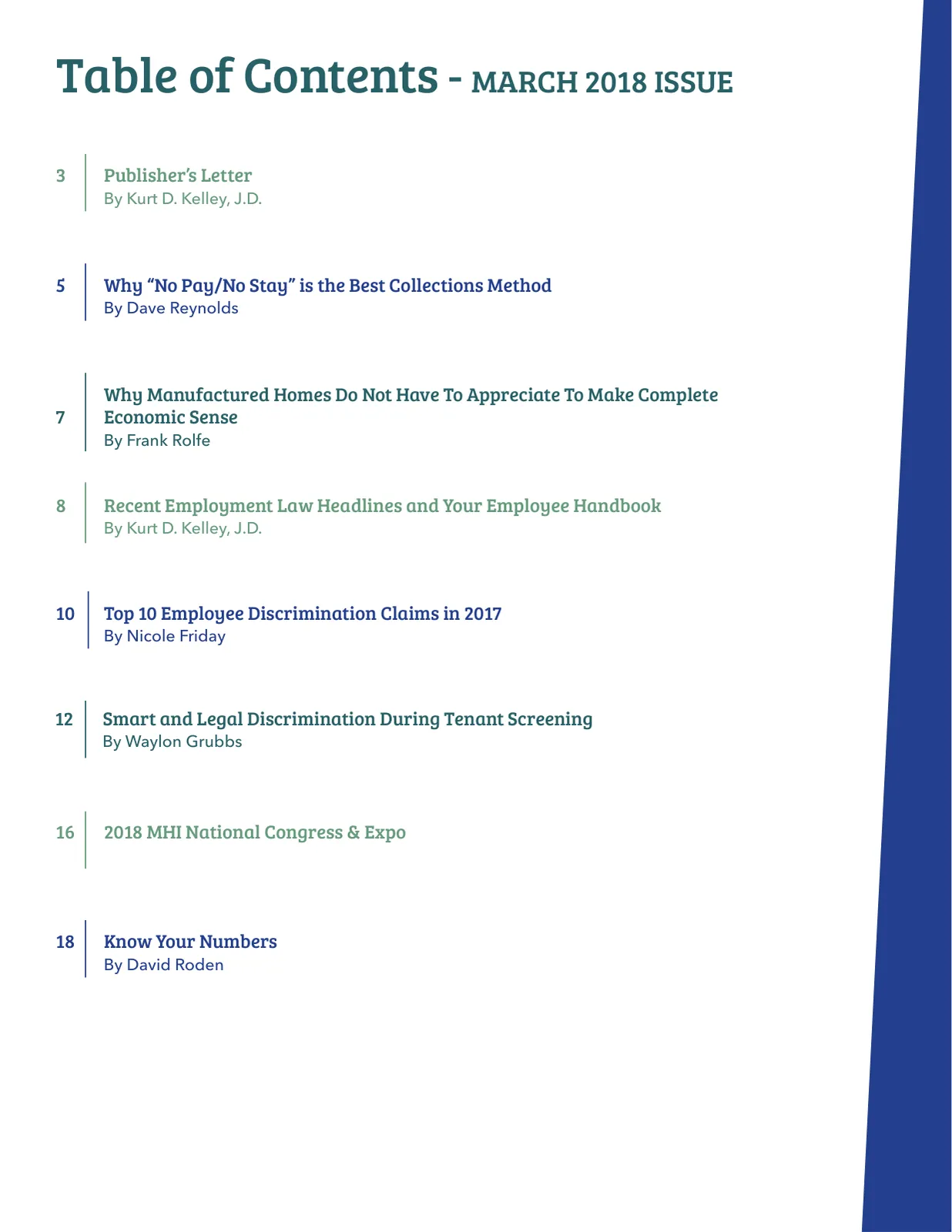 Page 2 of Manufactured Housing Review March 2018
