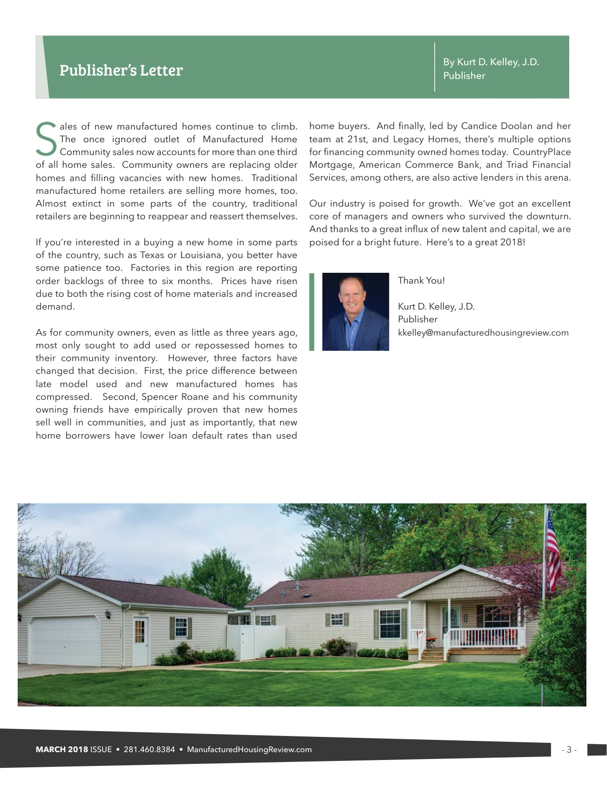Page 3 of Manufactured Housing Review March 2018