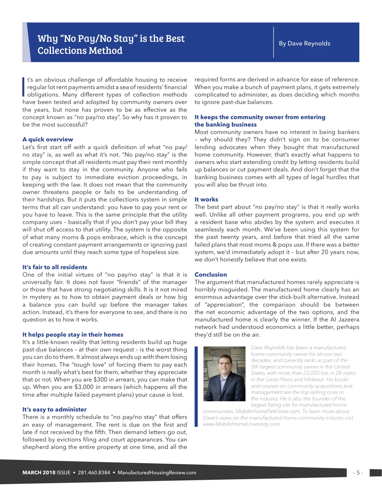Page 5 of Manufactured Housing Review March 2018