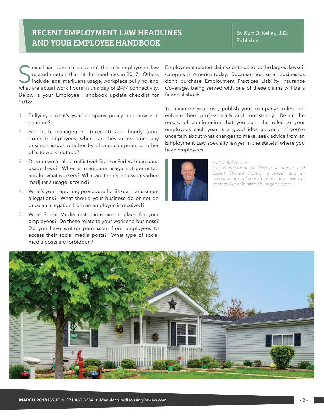 Page 8 of Manufactured Housing Review March 2018