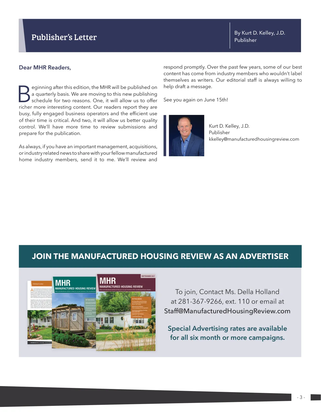 Page 3 of Manufactured Housing Review March 2019