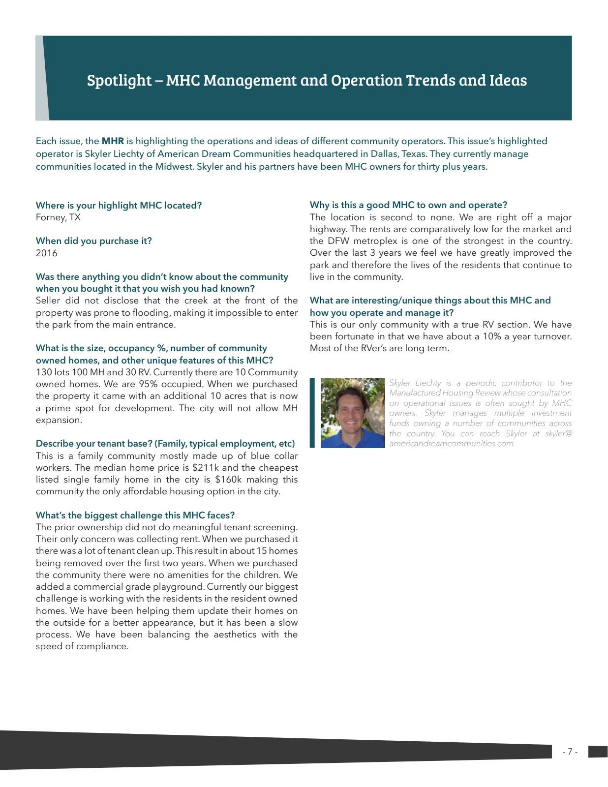 Page 7 of Manufactured Housing Review March 2019
