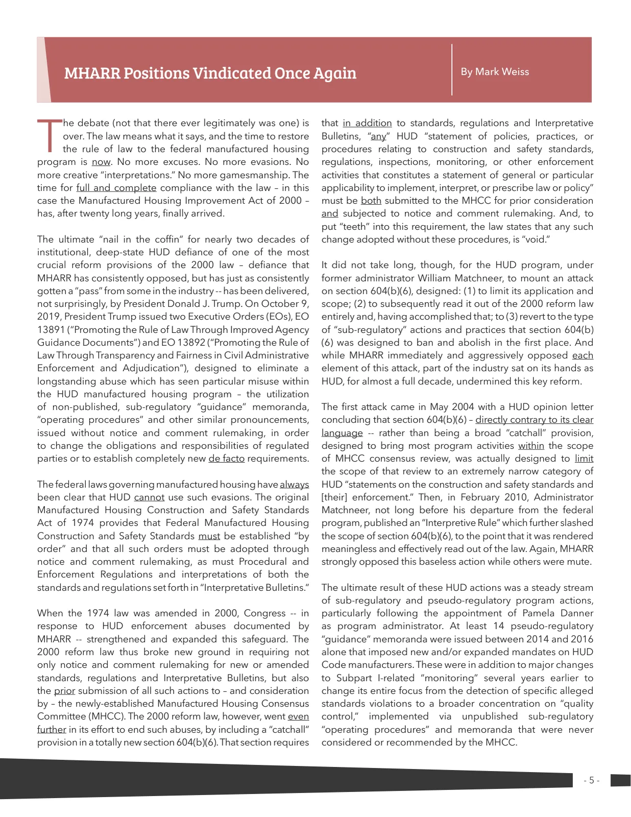 Page 5 of Manufactured Housing Review 2020 Q1