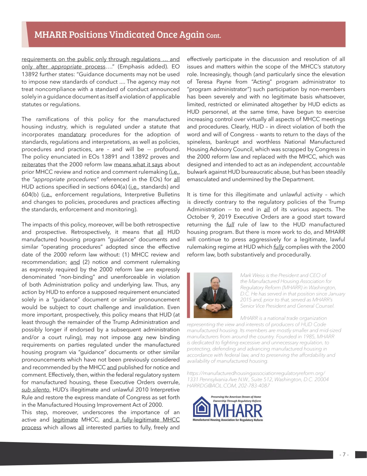 Page 7 of Manufactured Housing Review 2020 Q1