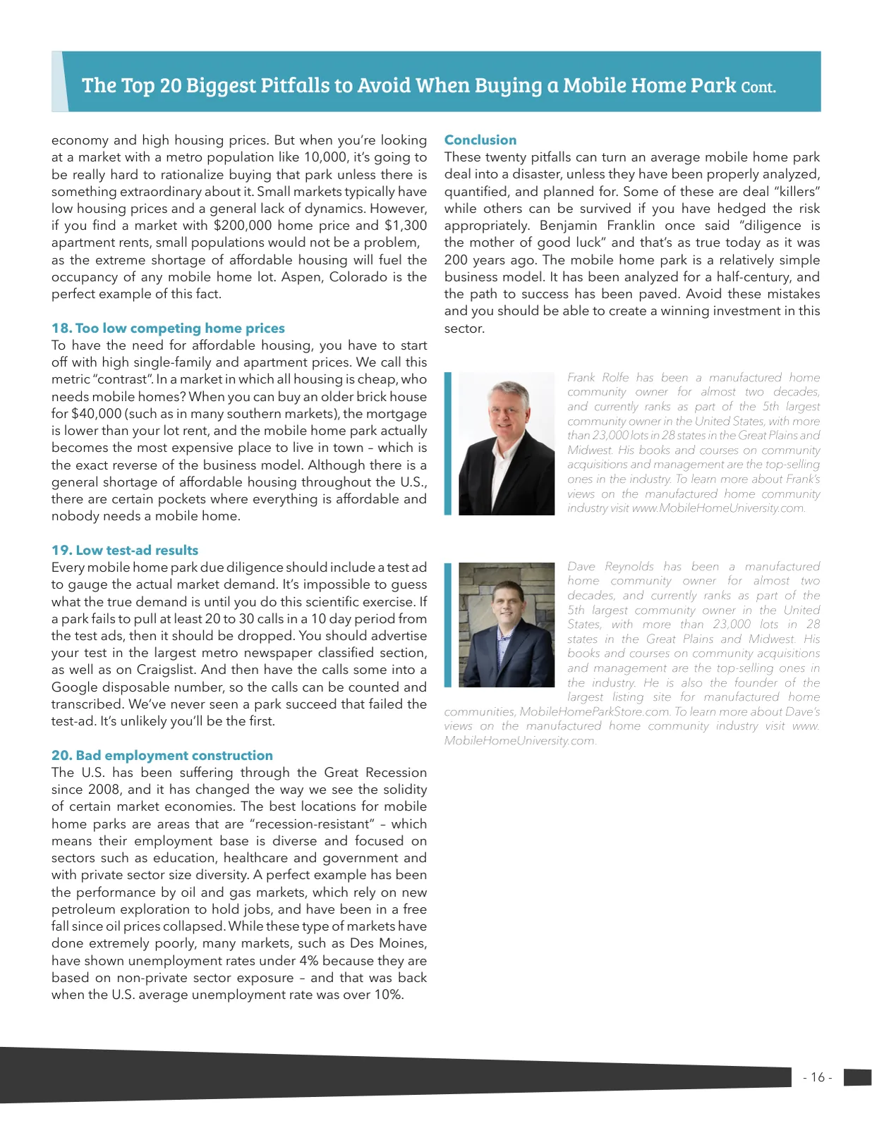 Page 16 of Manufactured Housing Review 2020 Q1