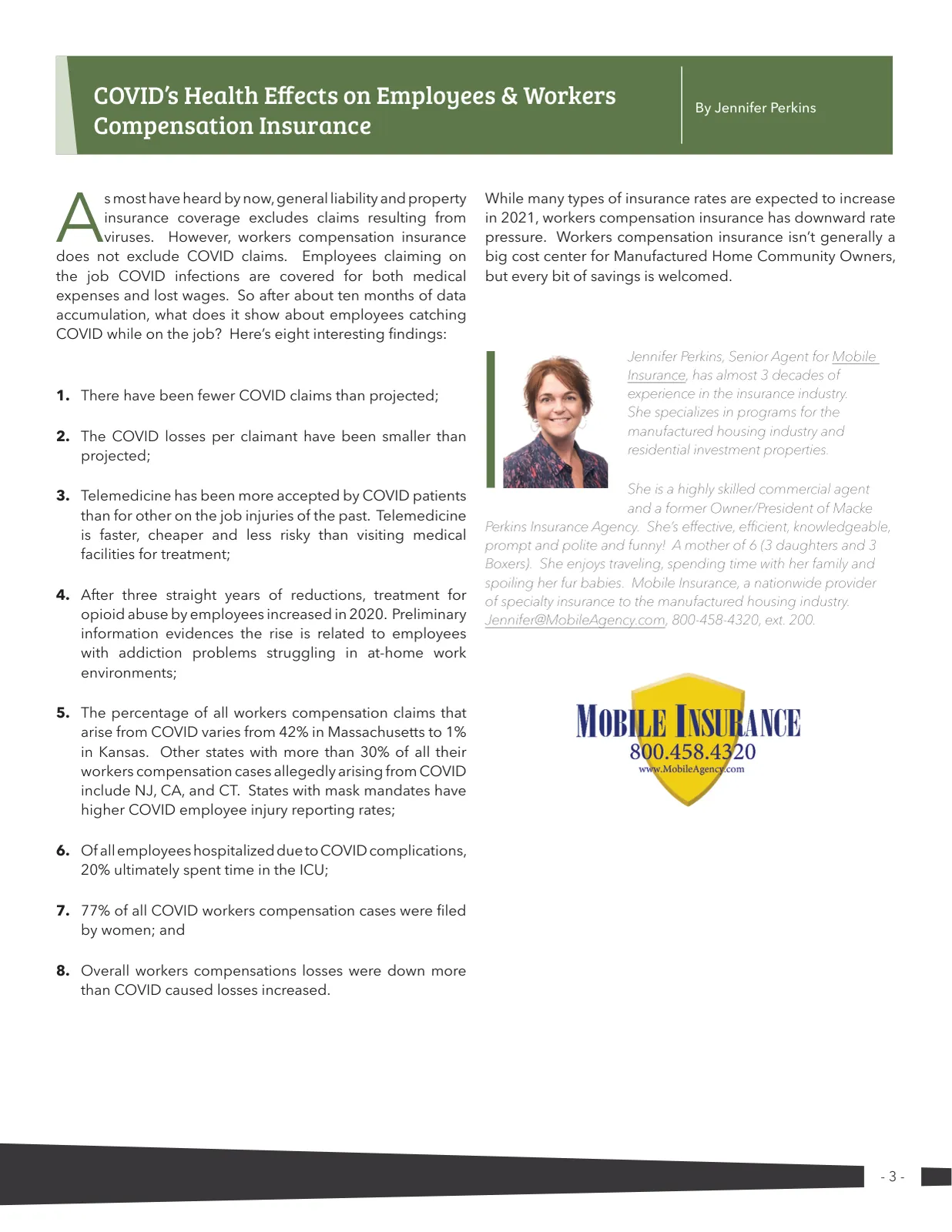 Page 3 of Manufactured Housing Review 2021 Q1