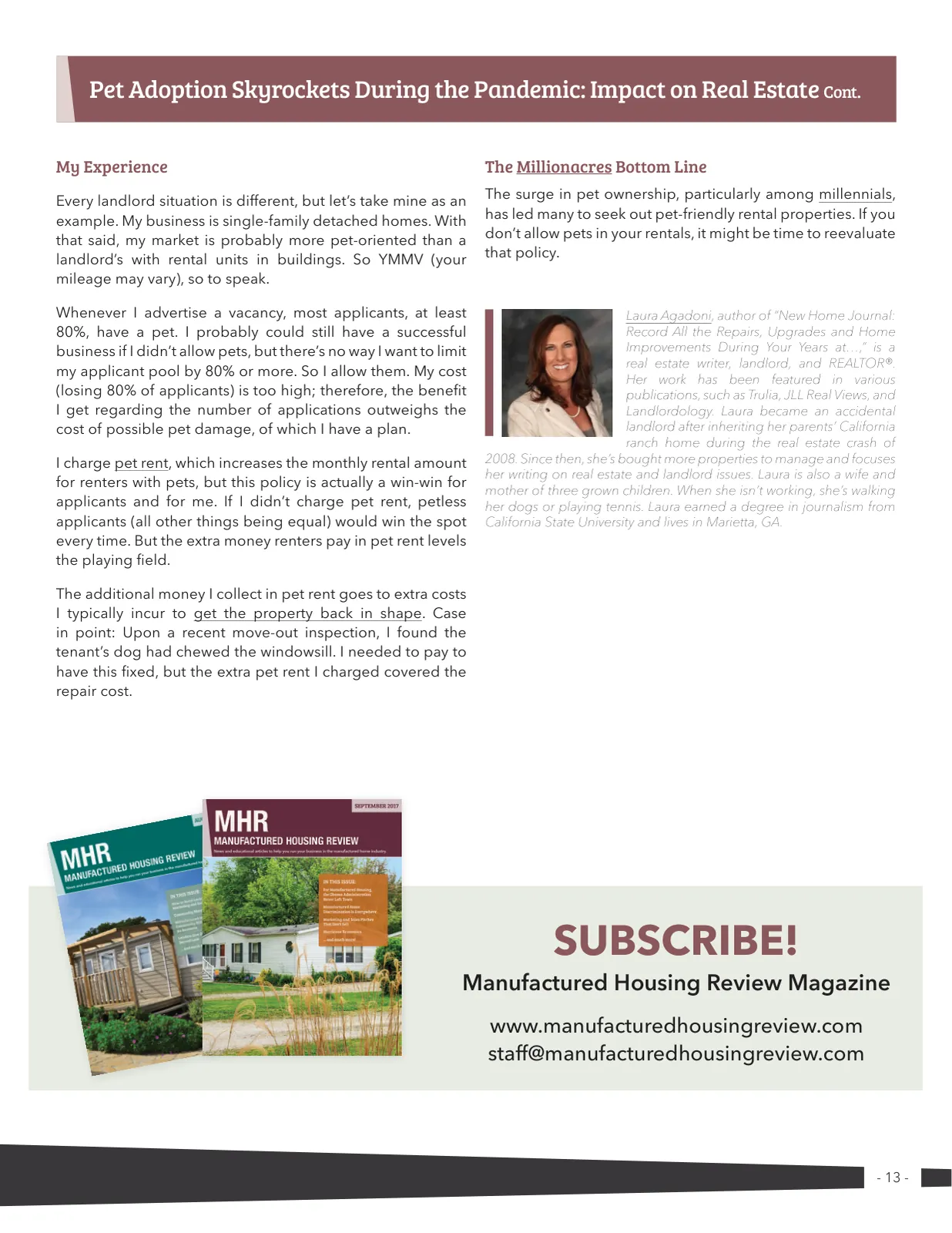 Page 13 of Manufactured Housing Review 2021 Q1