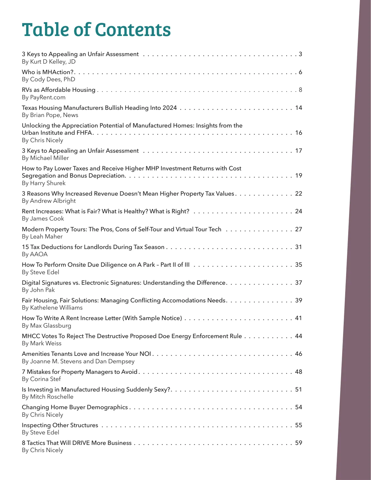 Page 2 of Manufactured Housing Review 2024 Q1