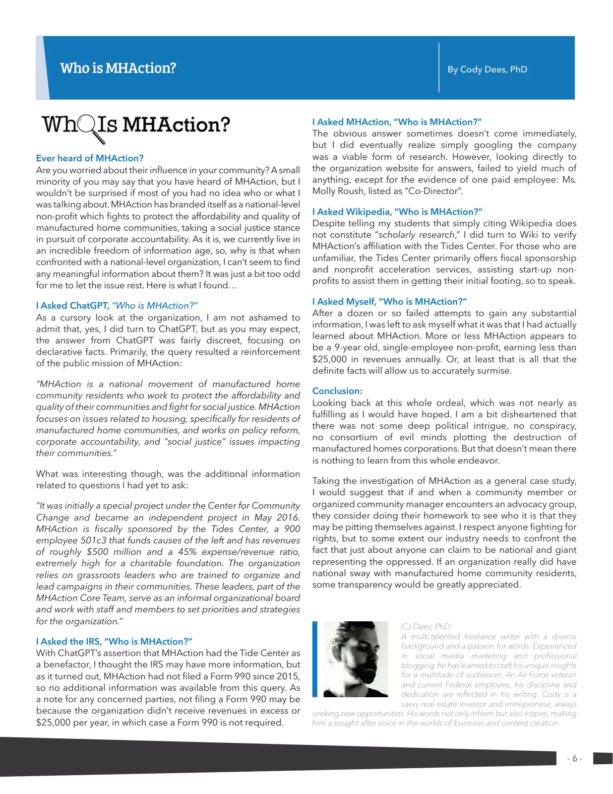 Page 6 of Manufactured Housing Review 2024 Q1