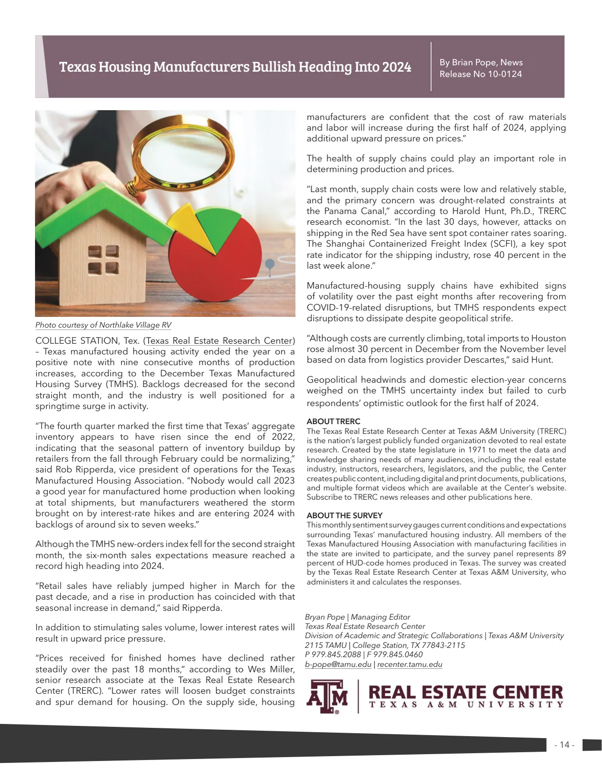 Page 14 of Manufactured Housing Review 2024 Q1