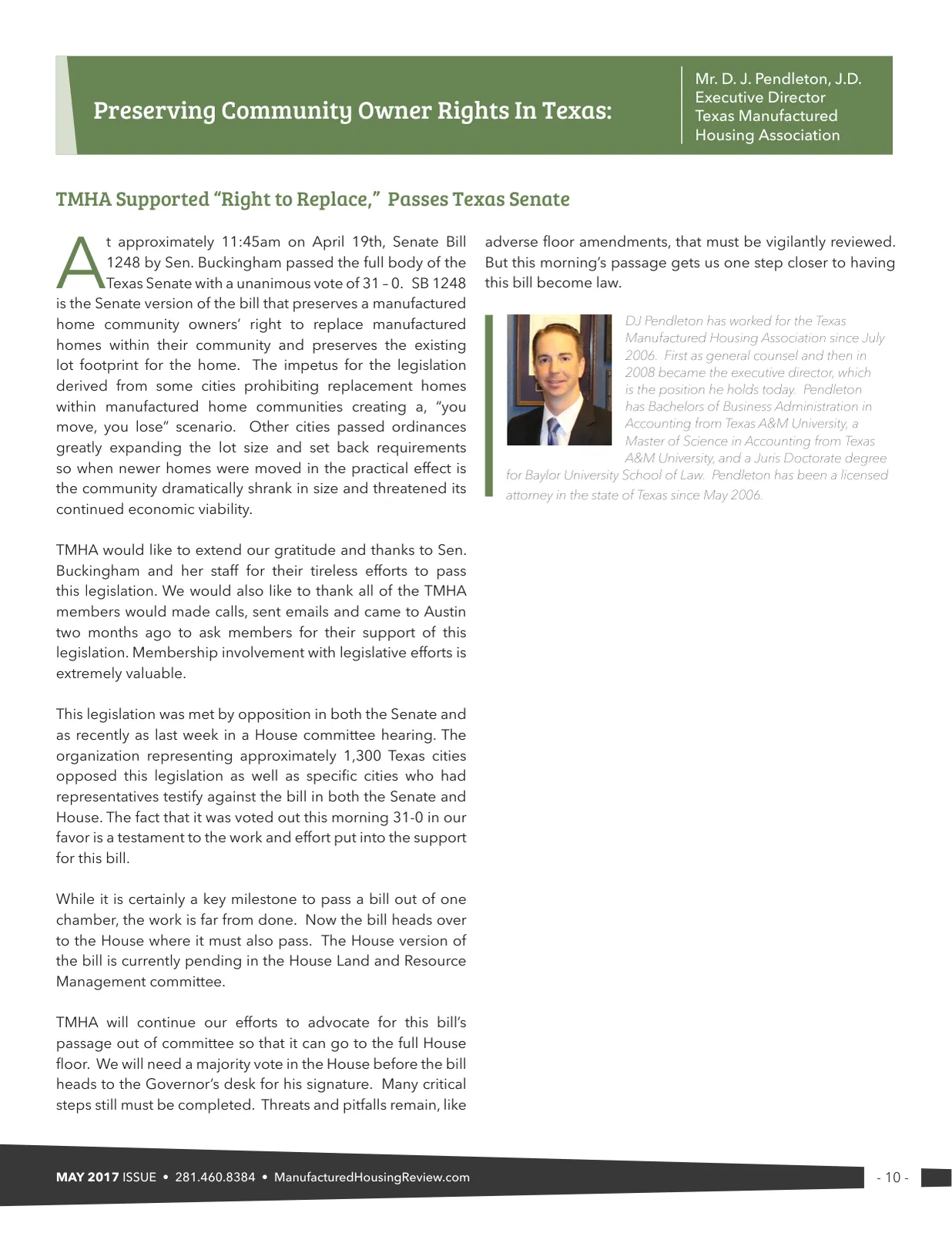 Page 10 of Manufactured Housing Review May 2017