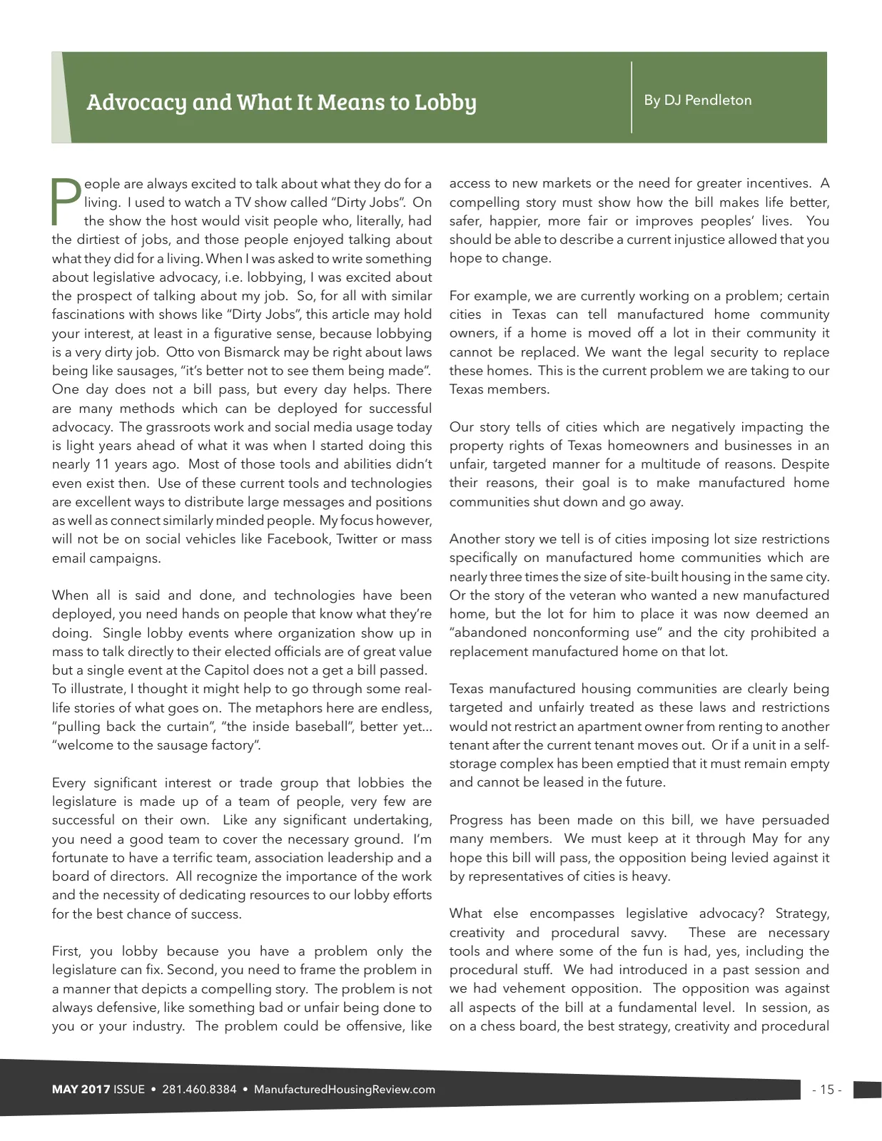 Page 15 of Manufactured Housing Review May 2017